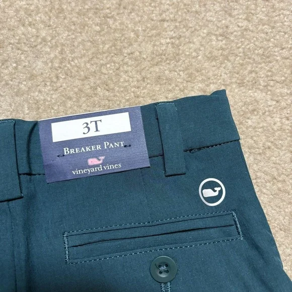 Vineyard Vines Pants Boys 4 Charleston Green Performance Breaker Chino Stretch - Picture 4 of 12